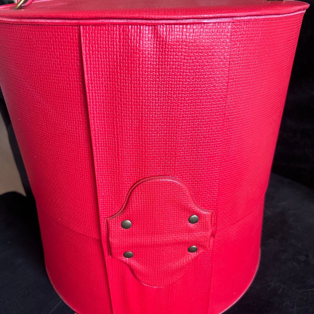 1950s Vintage Hat Box Wig Storage - Red - Picture 14 of 15